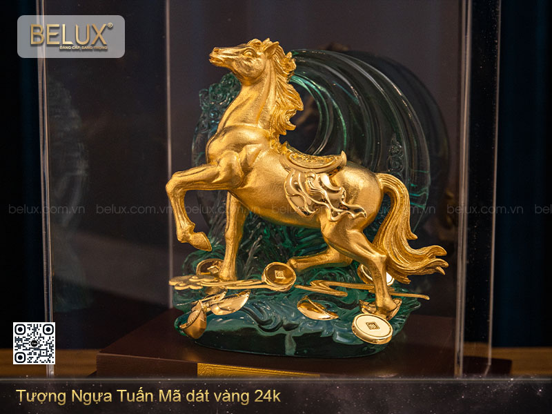 Tượng Ngựa Tuấn Mã Dát Vàng 24k
